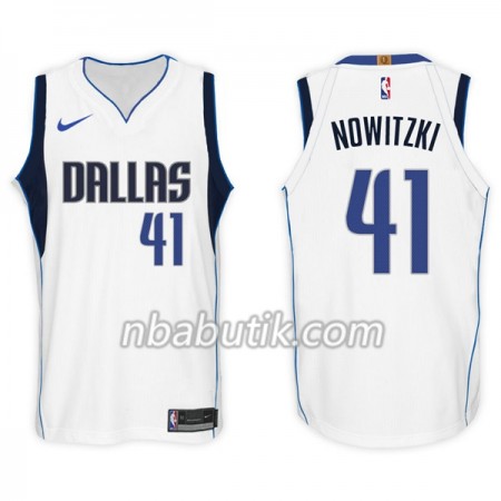 NBA Mænd Trøje Dallas Mavericks Dirk Nowitzki 41 Nike 2017-18 Hvid Swingman NBA Mænd Trøje Dallas Mavericks Dirk Nowitzki 41 Nike 2017-18 Hvid Swingman